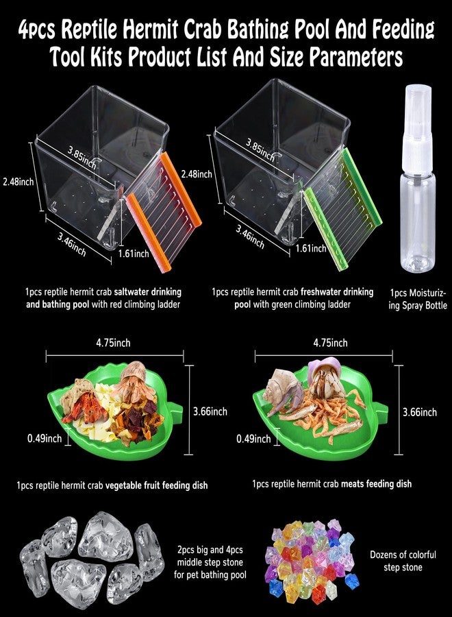 NestBasics 7 Pack Hermit Crab Pool Hermit Crab Water Bowl Dish Hermit Crab Food Bowl Dish Hermit Crab Accessories Starter Kits - Image 2